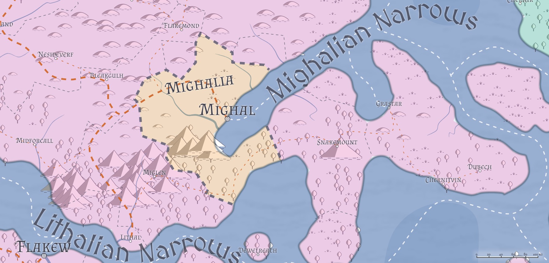 Mighalian geography